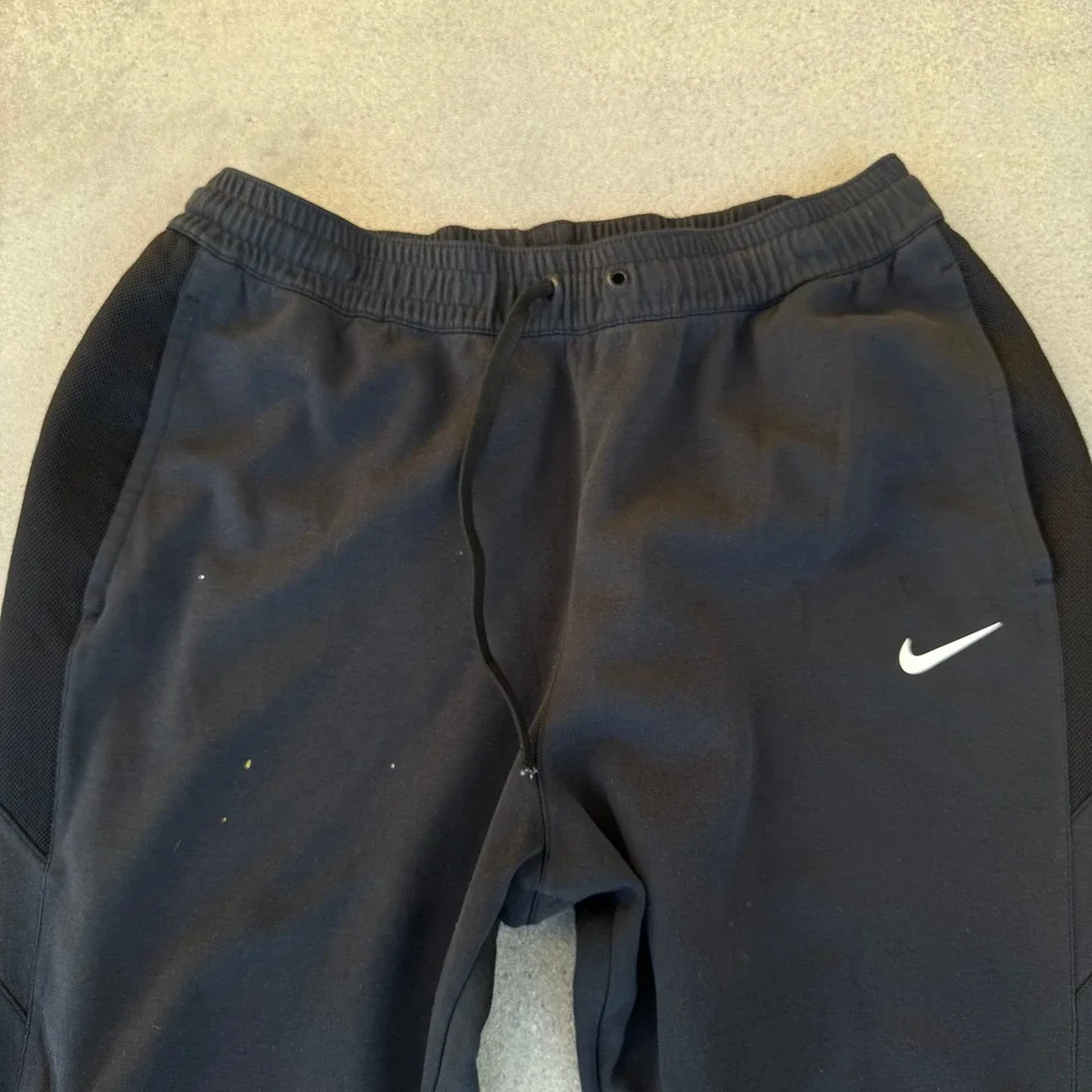 Nike Dri-FIT Mens Training Pants Black Mesh Panel Joggers XXL